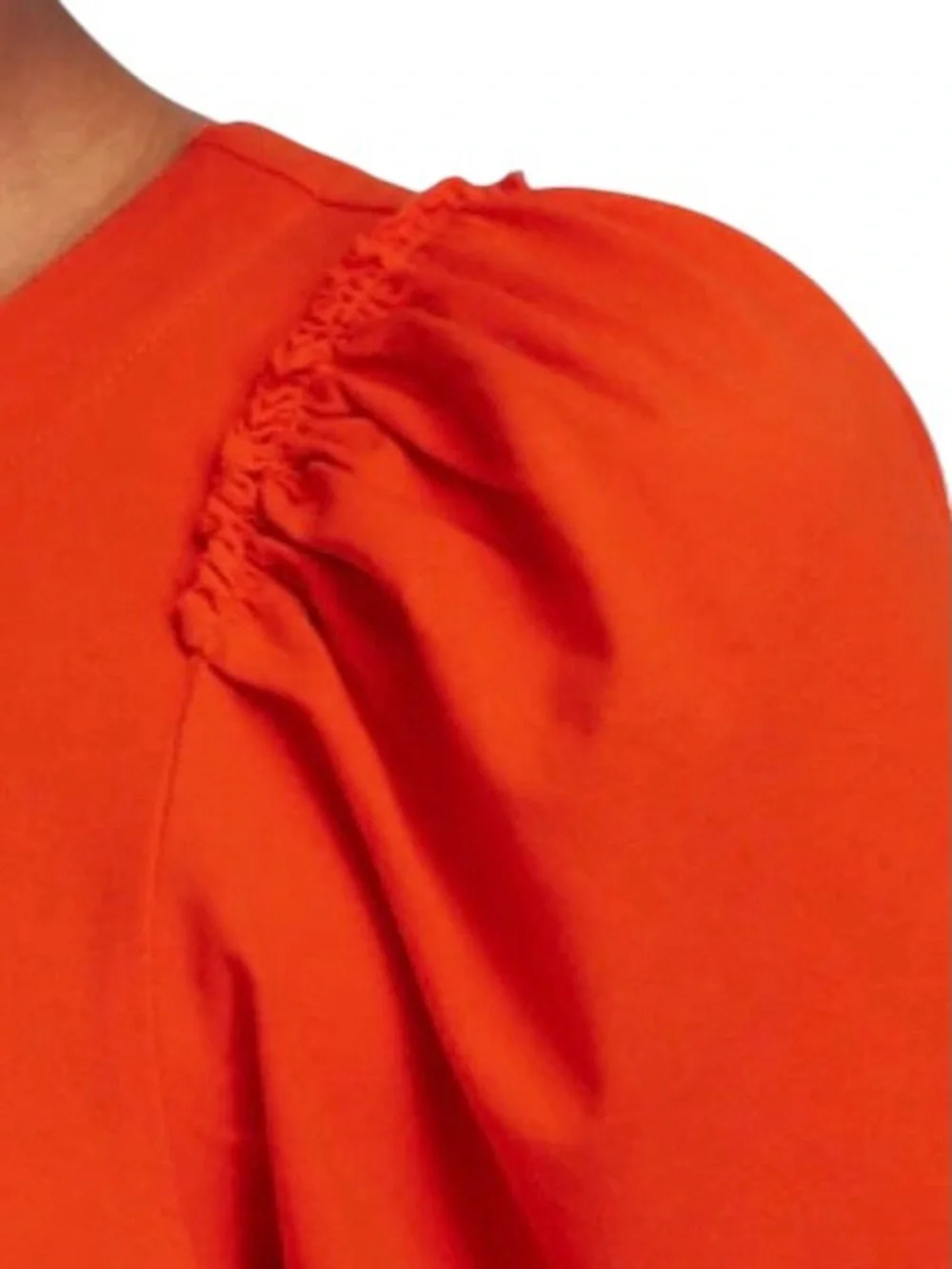 Madewell Puff Sleeve Tee Bright Flame Orange Top Size S 100% Cotton Jersey